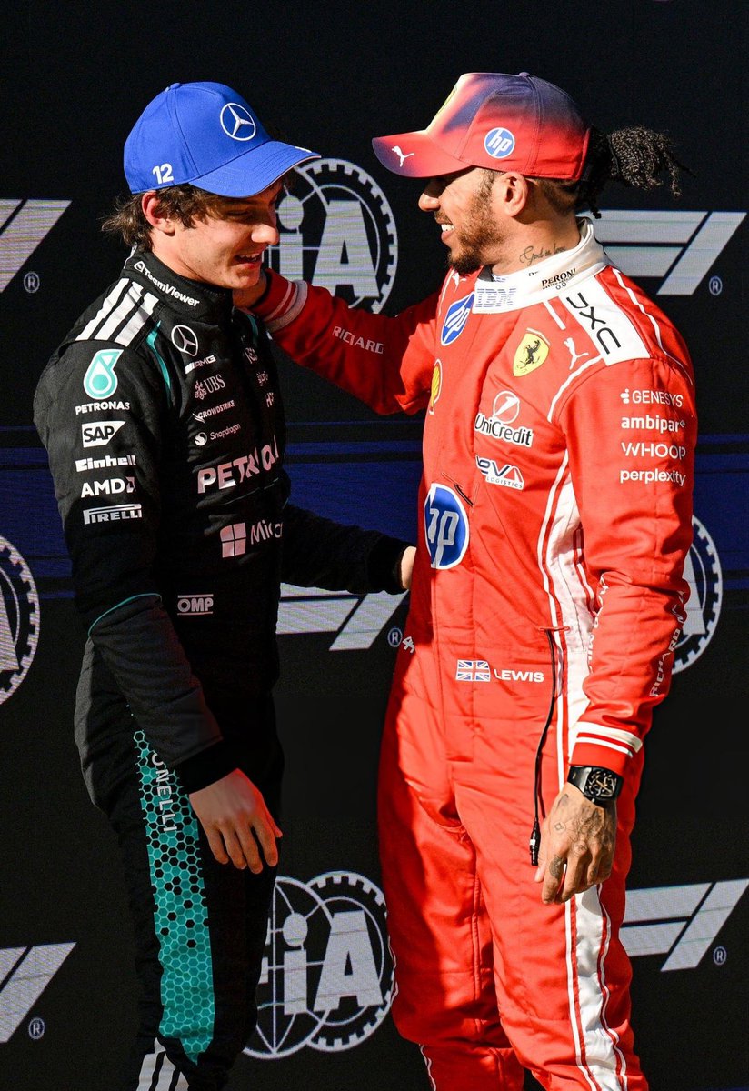 Nadal_LH_Fan's tweet photo. Great moment of respect between Lewis Hamilton and Kimi Antonelli

#ChineseGP |#F1 https://t.co/EDnoaybtXP