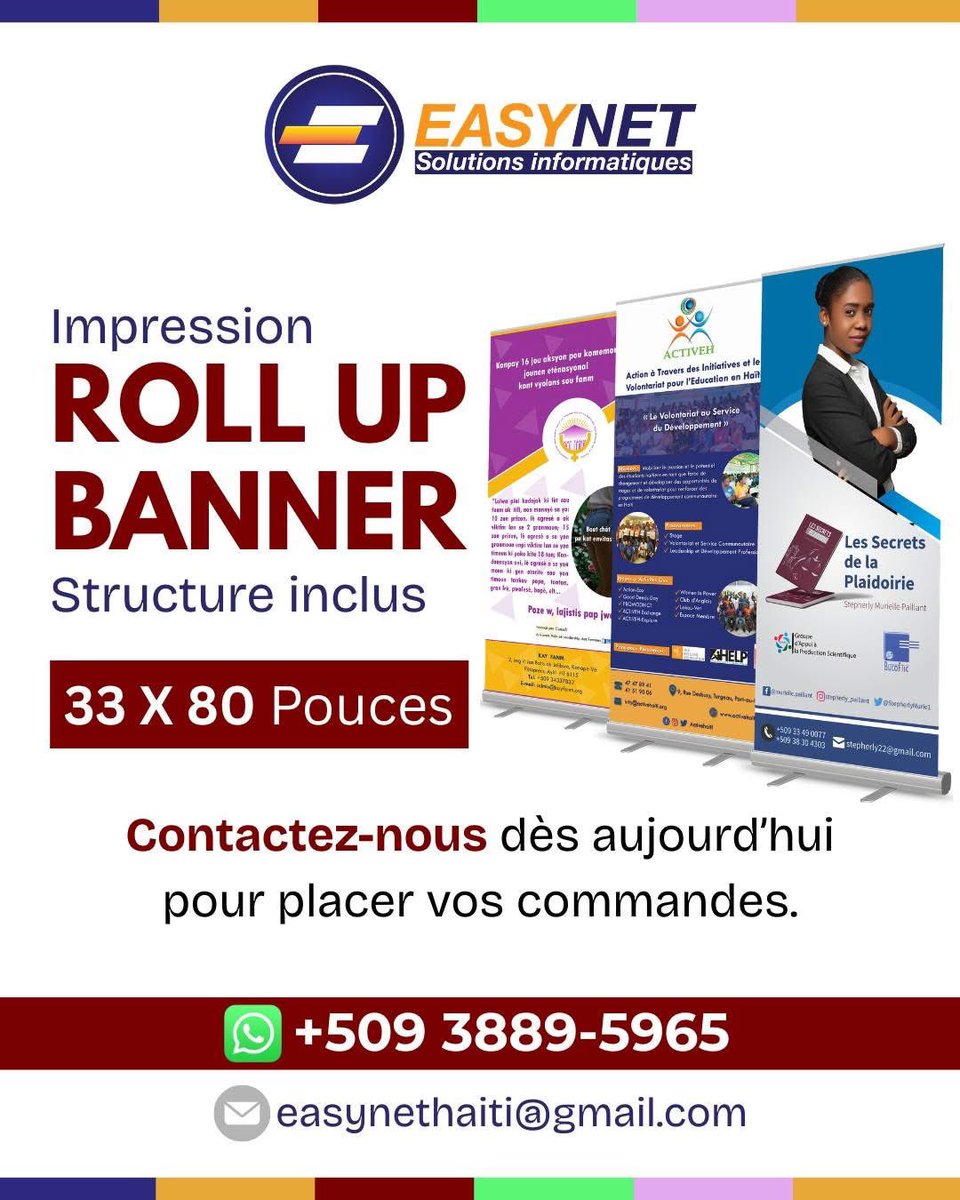 easynetht's tweet photo. Impression de Rollup Banner 

Ecrivez-nous au 3889-5965 https://t.co/tRuVTLMqZY