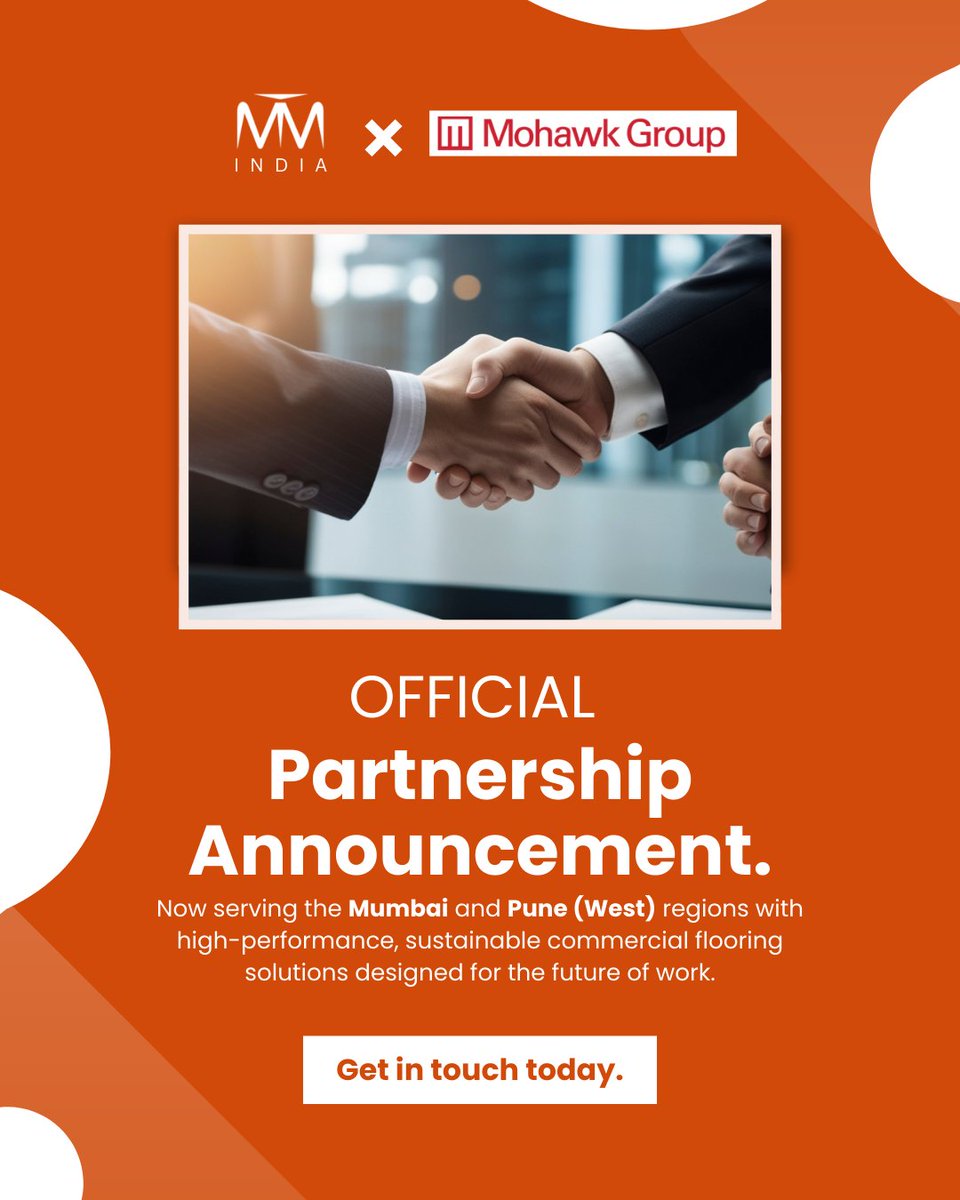 MTMSolutionsIN's tweet photo. MTM India is proud to partner with Mohawk Group, bringing world-class, high-performance flooring solutions to Mumbai and Pune (West).

Together, we combine global innovation with local expertise to create sustainable, future-ready workspaces. https://t.co/aZqCZpt71k