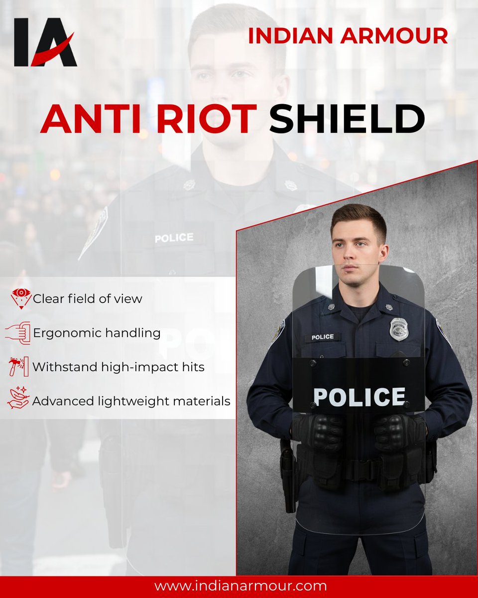 armour_indian's tweet photo. Indian Armour Anti-Riot Shields are designed for maximum visibility, durability, and reliable protection during critical operations.

For more info: https://t.co/Bv8y8YEgpK
.
.
.
#IndianArmour #AntiRiotShield #RiotControl #LawEnforcementGear #DefenceEquipment https://t.co/0O2h5GSyWT