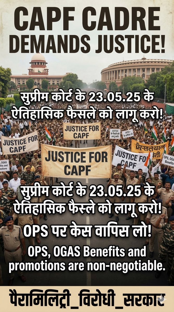 Paramilitary_in's tweet photo. Govt should immediately restore their legitimate demand of OPS &amp; OGAS

#IndiaStandsWithParamilitary https://t.co/BJmd45g4DZ
