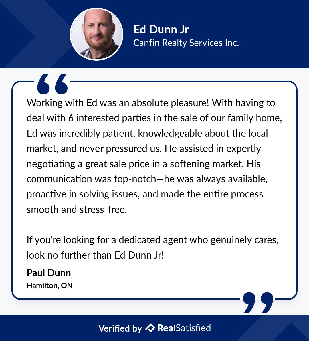 DunnEdJr's tweet photo. How would this recommendation make you feel? I'm thrilled. https://t.co/C0sKgk0SdX via @realsatisfied https://t.co/euDFafVc4m