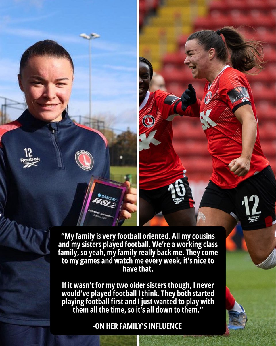 HerFootballHub's tweet photo. Charlton Athletic defender Jodie Hutton spoke with our journalist Drew Vinestock about the club’s promotion push, her working-class football roots and the influence of manager Karen Hills. 🗣️

Read the full interview ➡️ https://t.co/ars5YCFcj1

#WSL2 https://t.co/zVs9Eck4Ra