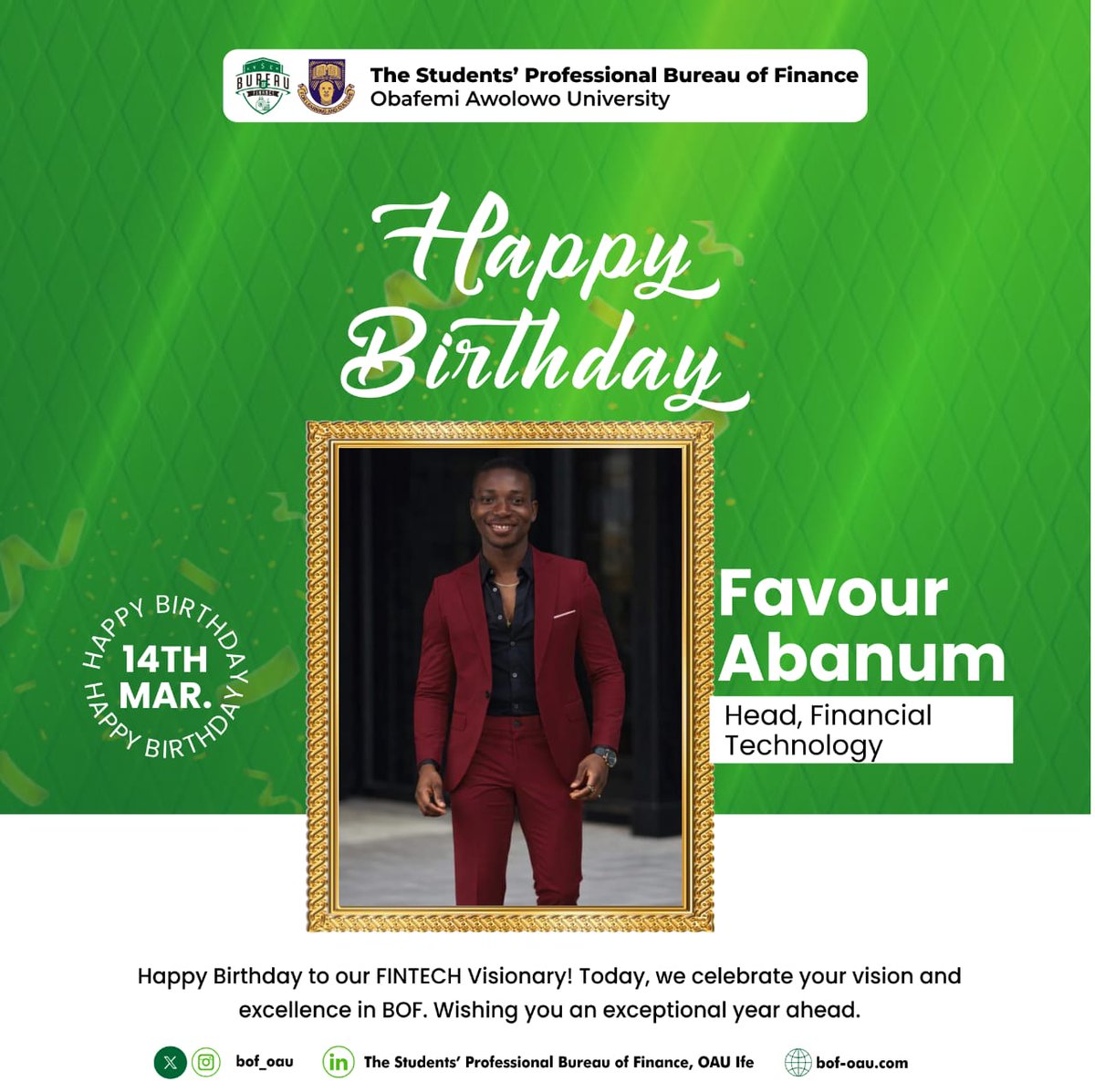 The Students' Professional Bureau of Finance, OAU tweet media