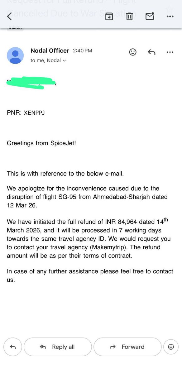 Im_Kp7619's tweet photo. @makemytrip kindly update status of our refund we had paid you Rs 88584 @flyspicejet @PMOIndia  @RamMNK @IndembAbuDhabi kindly also arrange our visa amount @AmitShah https://t.co/HVaswfnRuX