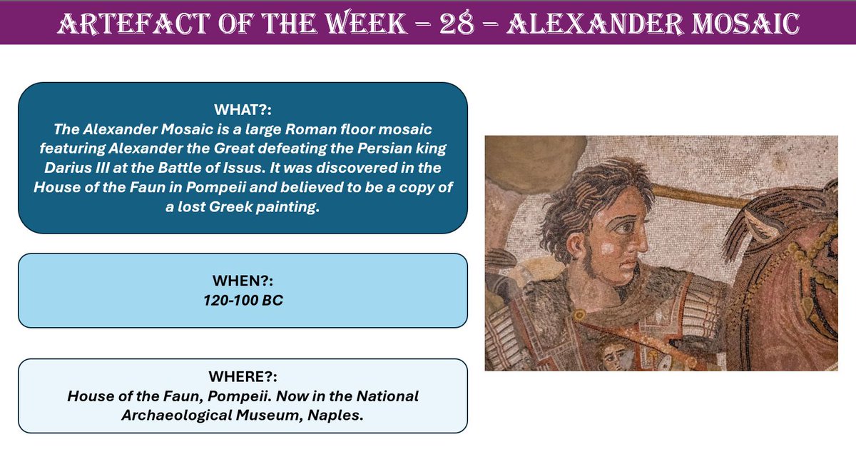 queenssch_clsc's tweet photo. CLASSICS ARTEFACT OF THE WEEK 13th April- ALEXANDER MOSAIC #Queens #ClassicsatQueens https://t.co/BY2pK0mDVW