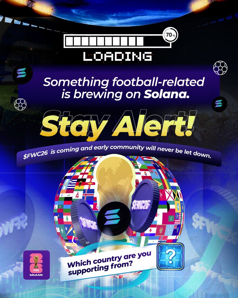 Progress Update 

The work behind the scenes continues.
$FWC26 is now 70% ready.

• Concept 
• Branding 
• Community building 
• Final preparations in progress ⏳

We’re moving step by step toward launch during the global football season.
No rush.
Just building it right.
The