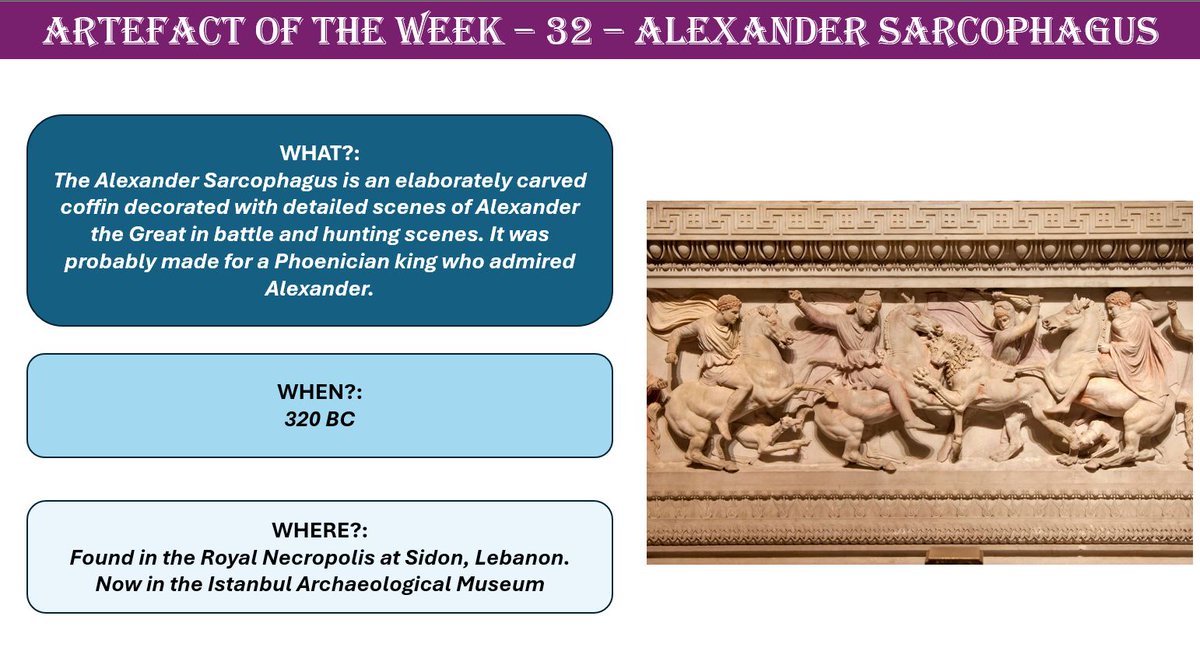queenssch_clsc's tweet photo. CLASSICS ARTEFACT OF THE WEEK 11th May- ALEXANDER SARCOPHAGI #Queens #ClassicsatQueens https://t.co/DtXIHTNicj