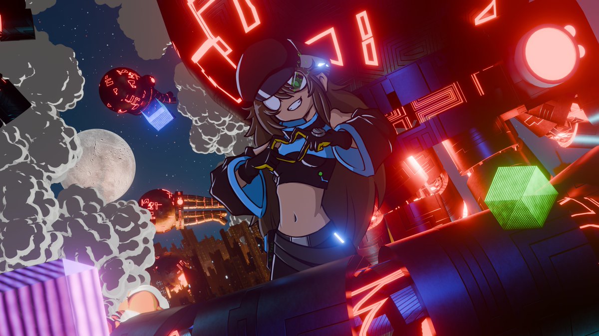 robit64's tweet photo. after finding her hat Emma makes her escape with her Octodrone army.

Luna: Emma's eyes don't look right? did she always have neon green eyes?

#oc #scifi #cyberpunk #Emmathemad #anime #manga #thebit #blender #blender3d #blendercommunity #vtuber #vtubers #nerdy #nerdygirl https://t.co/jK4i3bQOJI