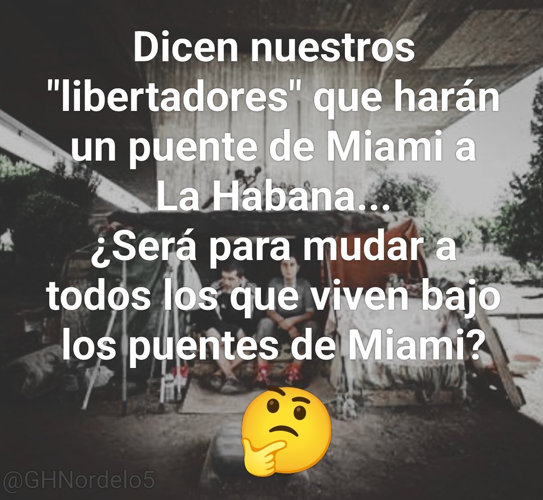 Parece que ya no tienen espacio bajo los puentes...
#Cuba #CDRCuba #CubaNoSeRinde #CubaVencerá