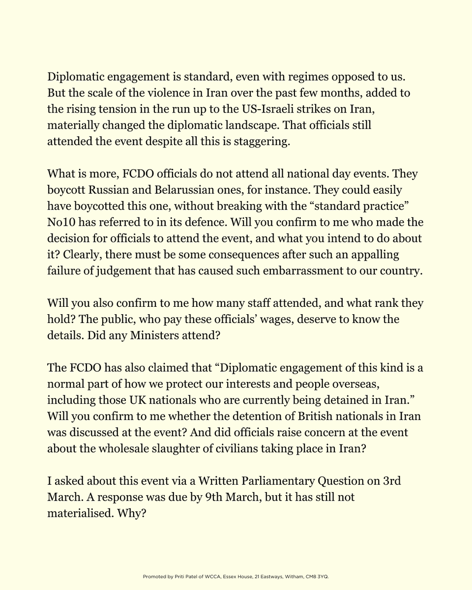 Priti Patel MP tweet media