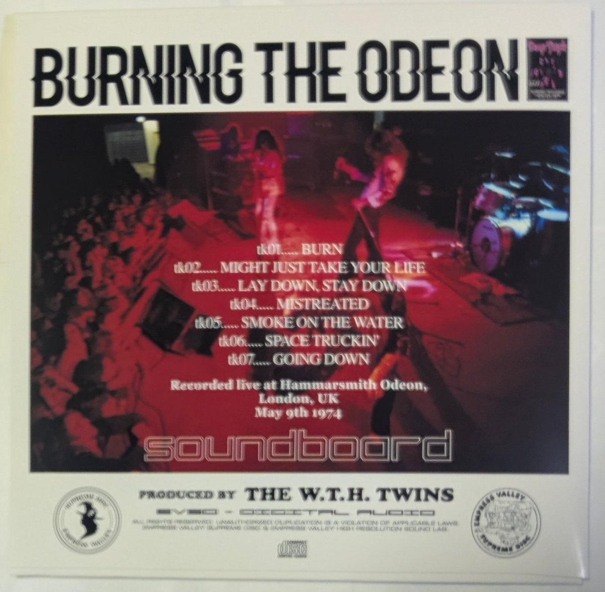 DEEP PURPLE『BURNING THE ODEON』(1974/5/9 London, 2CD EVSD):EVSDの