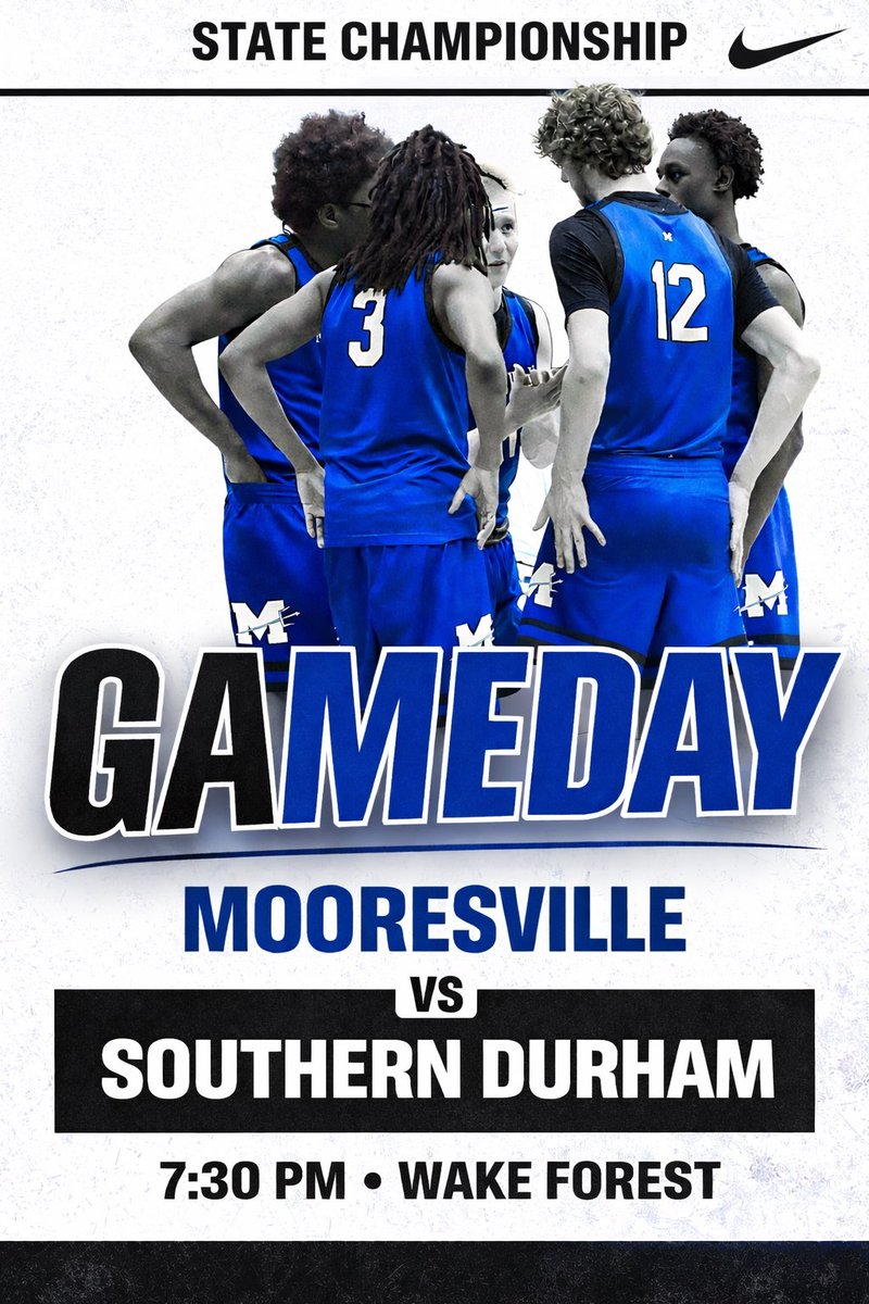 MooresvilleMB's tweet photo. 🚨🚨GAMEDAY🚨🚨

🆚  Southern Durham 
📍Wake Forest 
🕖 7:30 pm 
📺 @NFHSNetwork 
🎟️  @GoFanHS 
#️⃣ Brotherhood 

Come out to support your blue devils Ⓜ️🏀 https://t.co/z9rWygAQtn