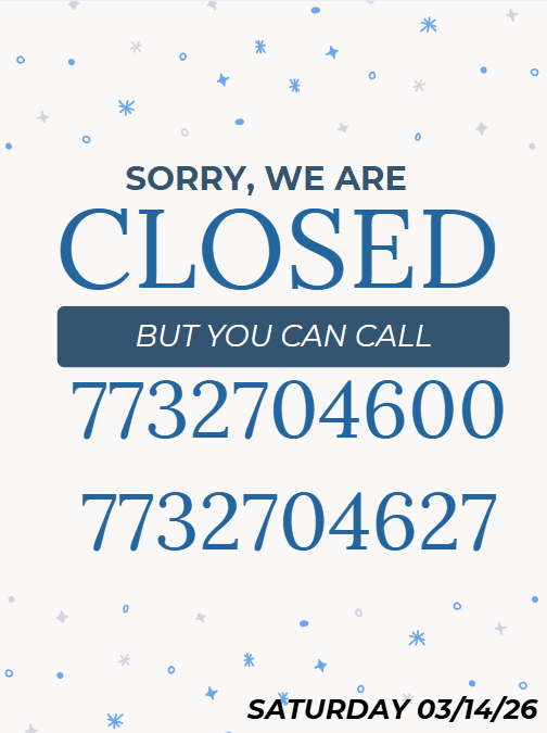 ThePeterGrande's tweet photo. We will be closed today. If you have any questions,
 please contact us at 773-270-4600 or 773-270-4627.📞 https://t.co/4qzqRm5g5q