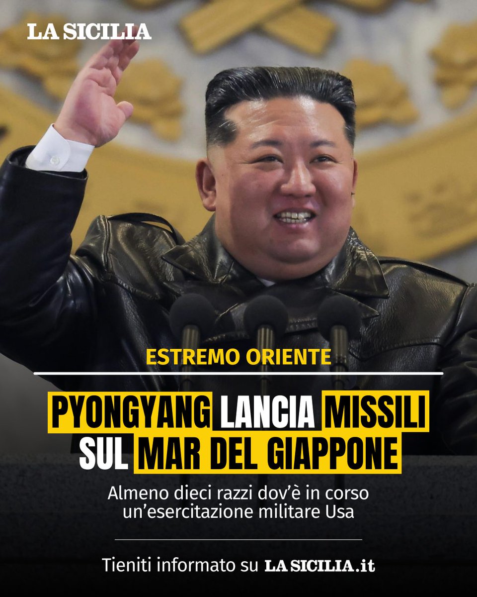 lasicilia's tweet photo. La Corea del Nord lancia almeno dieci missili verso il Mar del Giappone, dove è in corso un'esercitazione militare Usa

Leggi l’articolo completo: https://t.co/eUSjiObhiT https://t.co/9jFd23QclW
