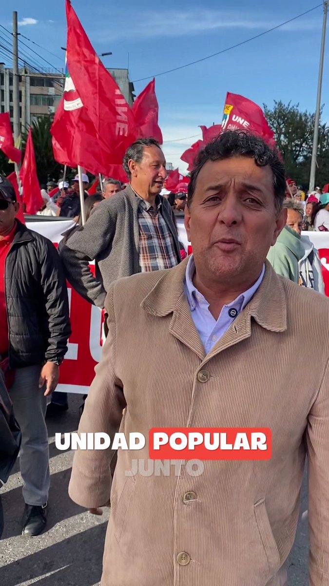 <a href="/UnidadPopularE/">Unidad Popular</a> junto al pueblo en la movilización de miles de trabajadores, campesinos, estudiantes, amas de casa, que se oponen a las políticas de hambre, autoritarismo y prepotencia del gobierno de <a href="/DanielNoboaOk/">Daniel Noboa Azin</a>. #LaLuchaEsElCamino #FueraNoboaFuera