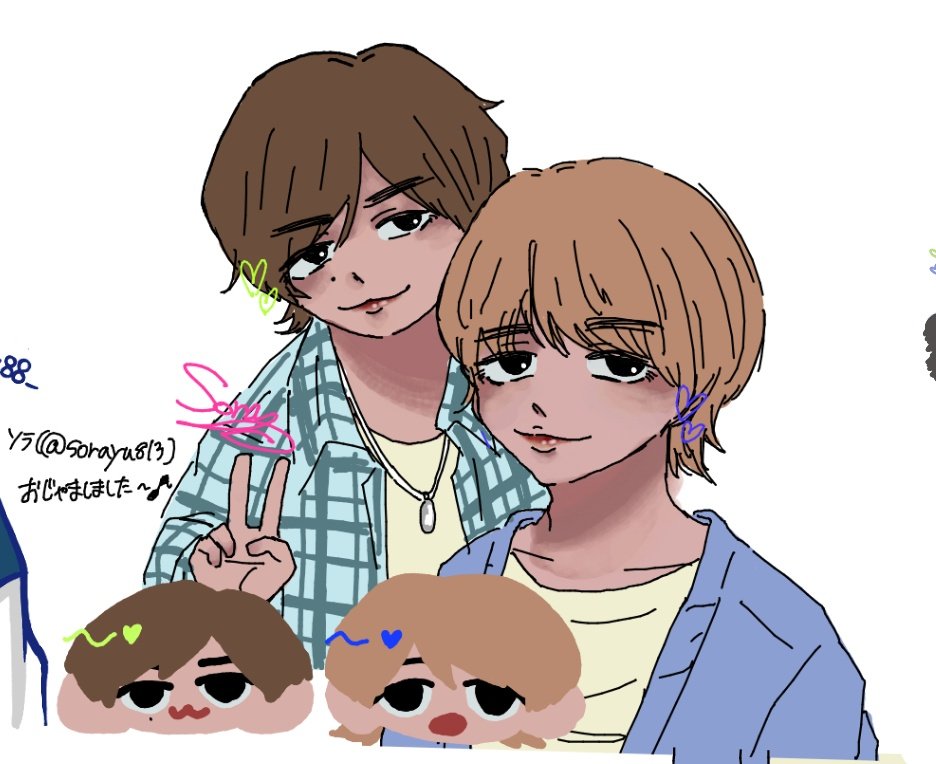 やぶいの絵チャ参加させて頂きました💚💙色んな人のやぶいの見れて最高でした...眼福😭✨