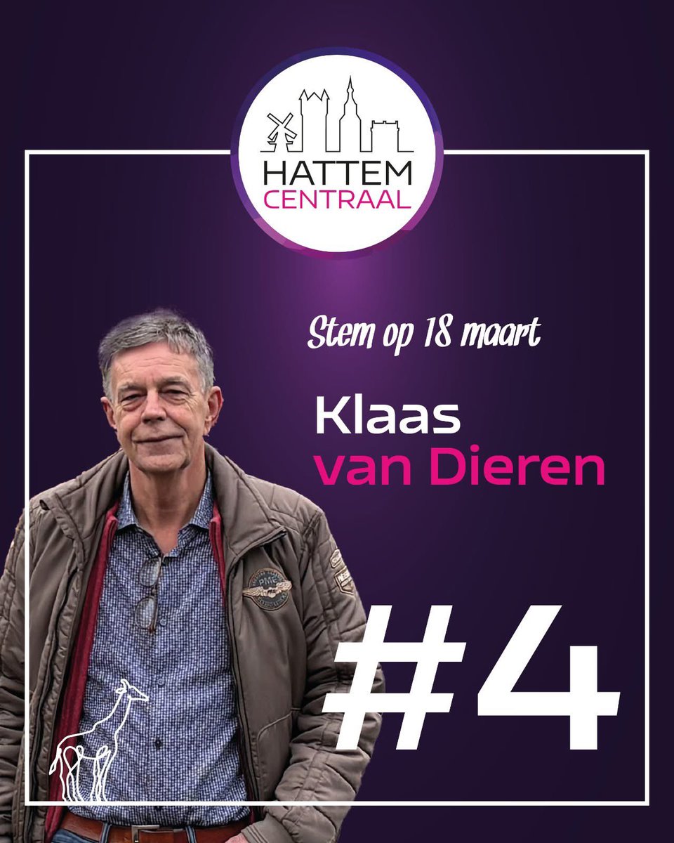 HattemCentraal's tweet photo. Nog 4 dagen tot aan de verkiezingen.

HattemCentraal Lijst #1 | Klaas van Dieren ✏️#4

“LokaalBetrokken” 

Ondernemers &amp; aantrekkelijkheid: Ruimte voor/aan lokaal ondernemerschap.
Dichtbij de inwoners: Gemeente en inwoners ontmoeten elkaar en blijven in gesprek.

#Hattem #Stem https://t.co/ht5XsCdV4h