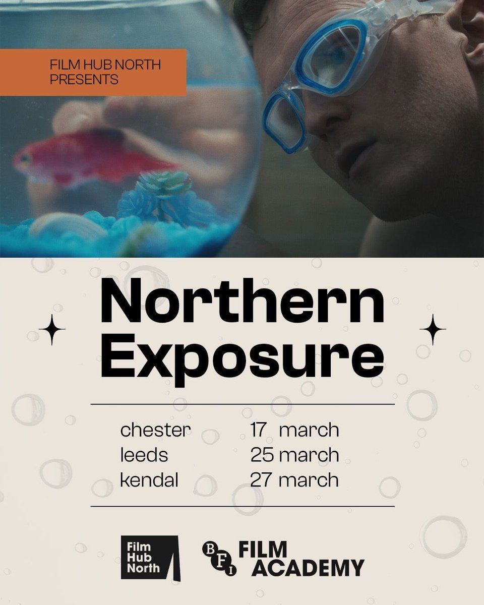 FilmHubNorth's tweet photo. The next stop of Northern Exposure is Chester! ✨

Head to Storyhouse next Tuesday for a night of bold Northern short films, hand-picked by our Young Programmers.

📍 @StoryhouseLive, Chester
🗓 Tuesday 17 March | 18:00 

Grab your ticket: https://t.co/DIc7UBlais  🎟 https://t.co/O4JXLjOEy9