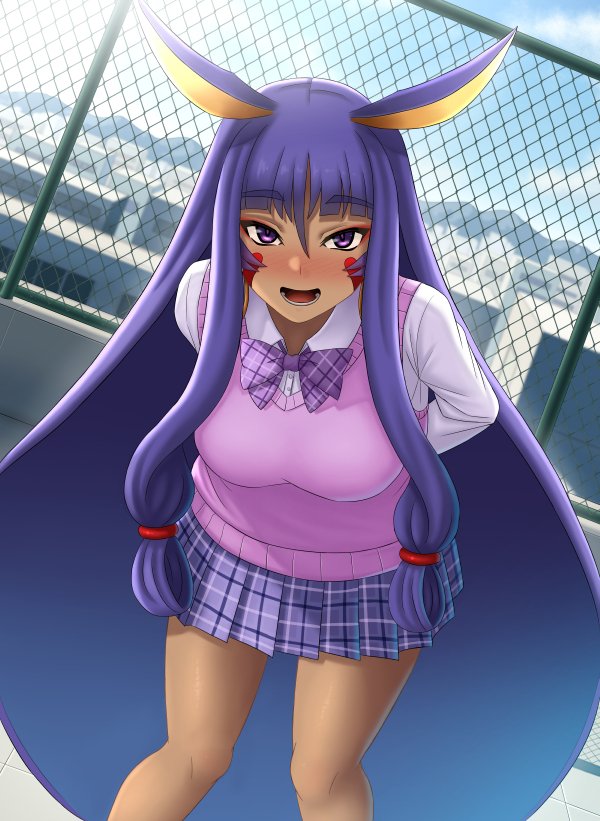 学校の屋上に呼び出し、バレンタインのお返しを所望するニトクリス #FGO #ニトクリス