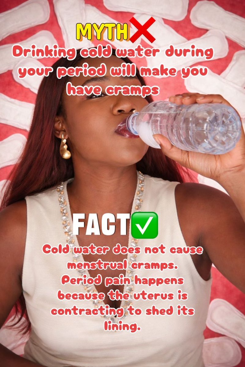 SophieAyobami's tweet photo. Period pain is something many women experience every month.
Taking care of your body during your period can help reduce discomfort and make you feel better.
Simple things like rest, warm compress, and eating well can make a difference.
#DigitalPeerEducators2026
#CSSDPEProject https://t.co/q0dwNfSRmk