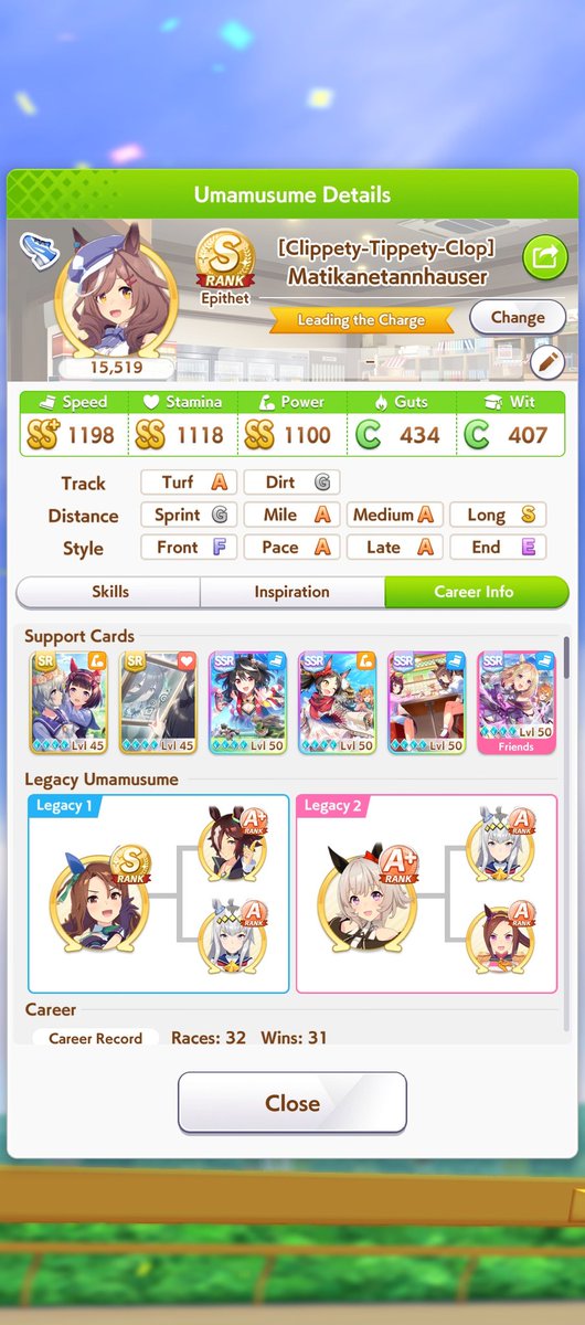 Kapitan108's tweet photo. First run for Mambo and she became my first S Rank i love her so much https://t.co/HDvnEkKhTN