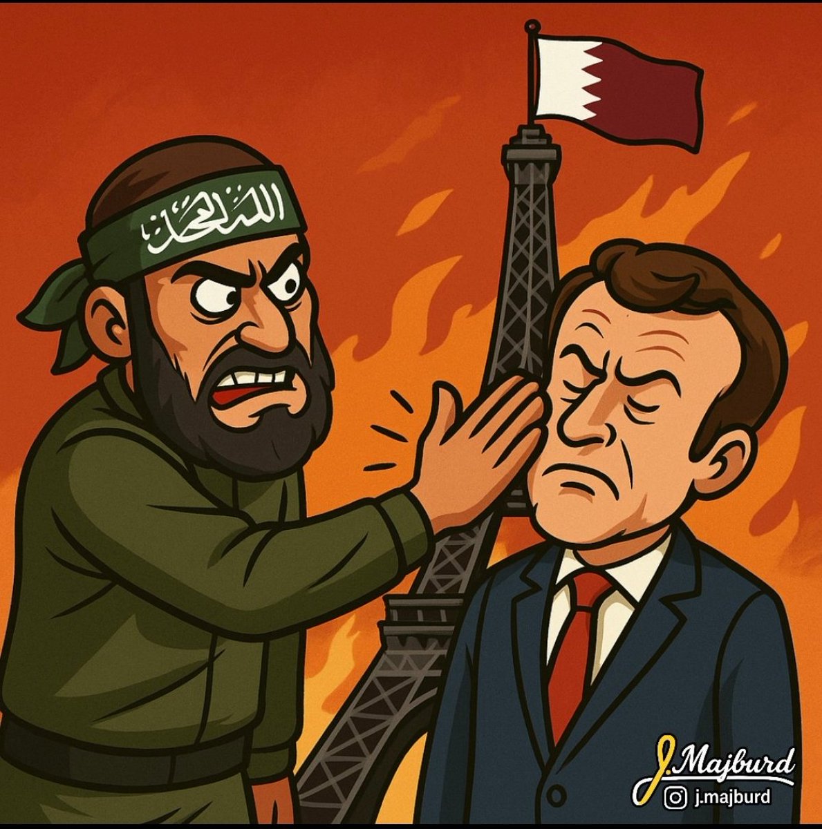 <a href="/EmmanuelMacron/">Emmanuel Macron</a> שלום ליצן החצר 🤡
לא זוכרת ששאלנו לדעתך.
חלאס לצייץ בעברית לך תלמד ערבית, זאת שפה הרשמית של צרפתסטאן, לא?