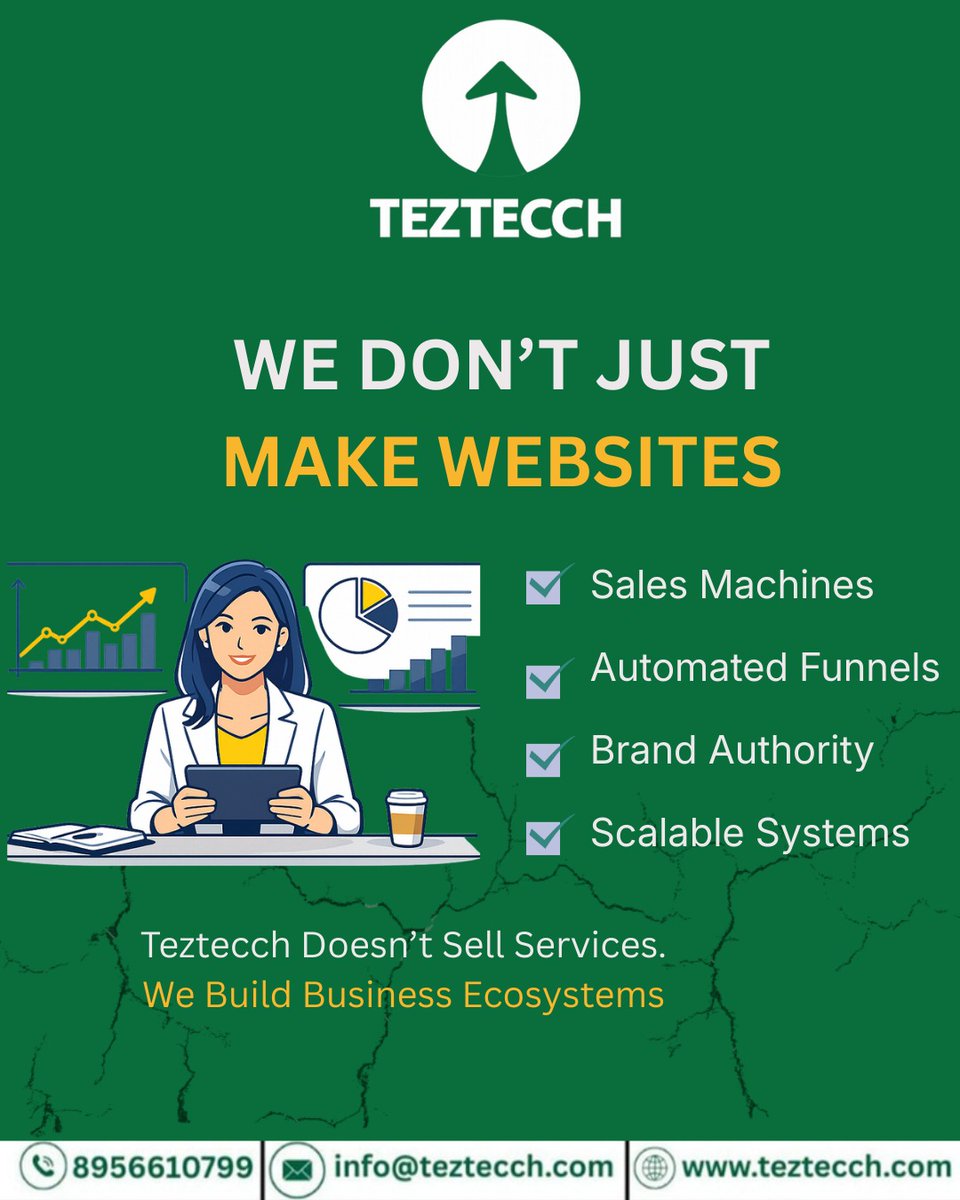 teztecch's tweet photo. Teztecch doesn’t sell services. We build ecosystems.

If you're looking for a basic website, there are plenty of options. But if you're looking for Automated Funnels and Scalable Systems that drive real growth, you’re in the right place.

#Teztecch #BeyondWebsites #Business https://t.co/dC8ssfDN3d