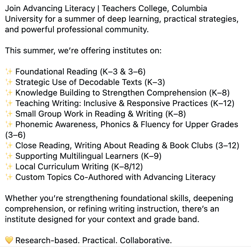 TC Advancing Literacy tweet media