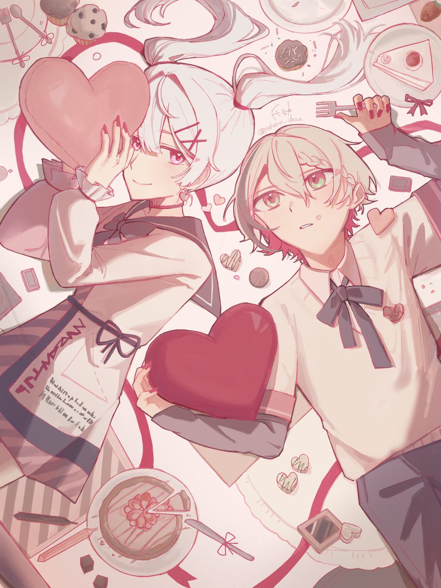 yaharu_daaa's tweet photo. ❤️🤍 #イラスト https://t.co/hOJw04CFwe
