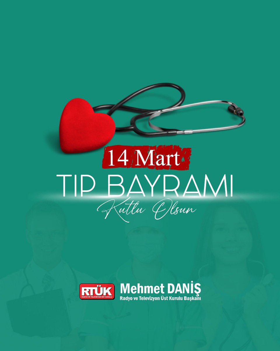 Danis_Mehmet_'s tweet photo. İnsan hayatını korumayı ve yaşatmayı en büyük sorumluluk bilen; emek ve fedakârlıkla görev yapan tüm sağlık çalışanlarımızın 14 Mart Tıp Bayramı’nı kutluyorum.

Bu vesileyle RTÜK olarak toplum sağlığına duyarlı, bilinçlendirici ve sorumlu yayıncılık anlayışının önemini bir kez daha vurguluyoruz.

#14MartTıpBayramı