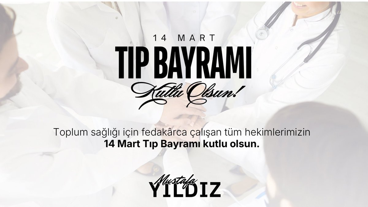 Hayatını insan ve toplum sağlığına adayan, insana hizmet ilkesi ile her koşulda büyük bir özveri ve fedakarlıkla çalışan tüm sağlık çalışanlarımızın 14 Mart Tıp Bayramı’nı kutlarım.

#14MartTıpBayramı