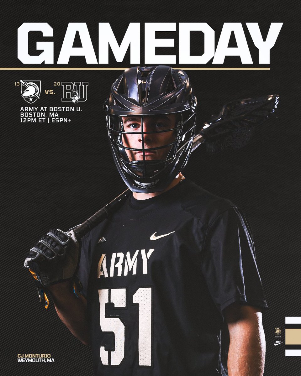 ArmyWP_MLax's tweet photo. It's time to take on the Terriers!
🆚 No. 20 Boston U.
📍 Boston, Mass.
🏟️ Nickerson Field
⏰ 12 p.m. ET
📺 https://t.co/4ft94wyWqa
📊 https://t.co/2WF5rw2BsZ
#GoArmy | #FamilyToughnessTradition https://t.co/AinVv2K24x
