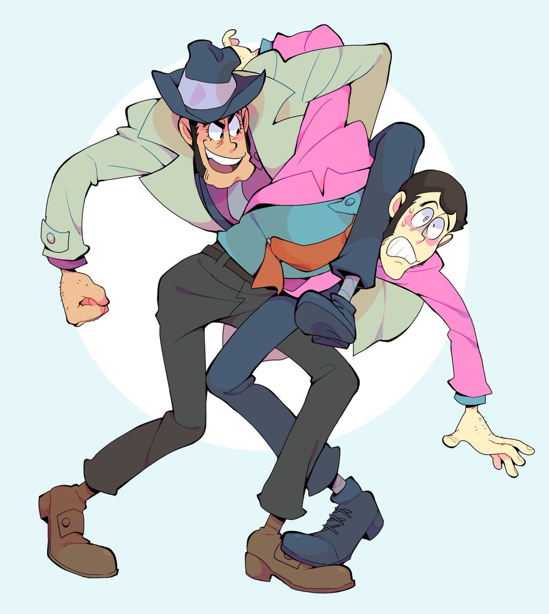 pink jacket is fun #LupinIII #Zenigata #ルパン三世 #銭形警部 #絵