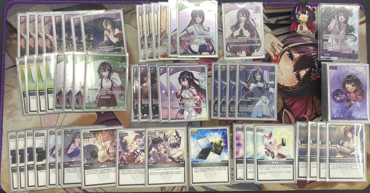 ドドドカップ@吉祥寺 35人
使用:AZKi単
不戦勝 🙆
vsわため単 後 🙆
vsラプ単 先 🙆
vsAZKi単 後 🙆
4-0 (実質3-0) 1位通過
----------------
vsラプ単 先 🙅
vsクロニー単 後 🙅

最終4位でした
1日合わせると3-2と微妙な成績
入賞はラッキーと思って構築見直します💪
推しのデッキ使えるの最高！！