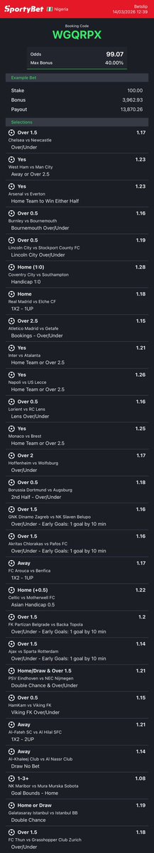 Wharleyboss's tweet photo. 100 odds. @mrbayoa1 @Mrbankstips @CHIZZY_BB https://t.co/vEhFF5CBwM