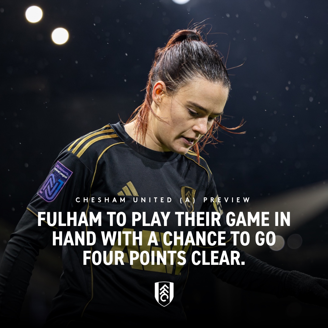 FulhamFCWomen's tweet photo. A big weekend in the title race as we head to Chesham with only one goal in mind.
Tomorrow's #FFCW match preview: โคต๏ธ