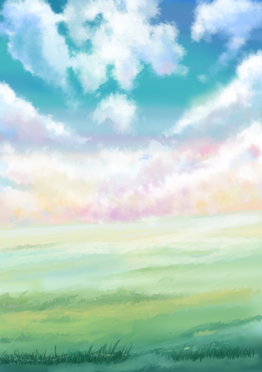ta_ka270's tweet photo. ＃イラスト　＃風景　＃雲 https://t.co/YSpLpljYdi