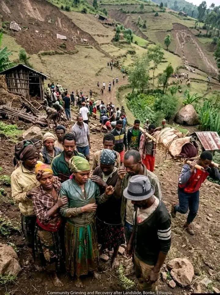 NexusEchoX's tweet photo. Death Toll Rises to 80 in Ethiopia Landslide Disaster
At least 80 people have been confirmed dead and many more remain missing following devastating landslides in southern Ethiopia's #GamoZone .
The disaster, triggered by days of relentless heavy rainfall, has also impacted neighboring Kenya, where over 60 deaths have been reported.
The Ethiopian government has declared three days of national mourning to honor the victims.