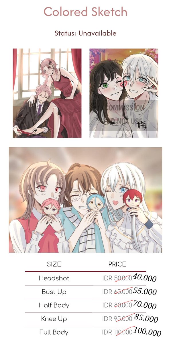 (RTs ARE APPRECIATED)

Halo temen-temen, aku open commission dan khusus order di bulan ramadhan ini ada diskon yaa
Open 5 slots aja! 

For more informations boleh cek miurascommis.carrd.co