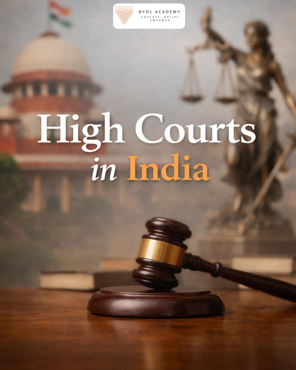 byolacademy's tweet photo. High Courts are the highest judicial authorities at the state level in India.  Know the High Courts of India and their year of establishment.

#HighCourtsOfIndia #IndianJudiciary #IndianPolity #UPSCPreparation #SSCPreparation #LawInIndia #Judiciary #IndianConstitution #StudyIndia https://t.co/veBxqJ4M8e