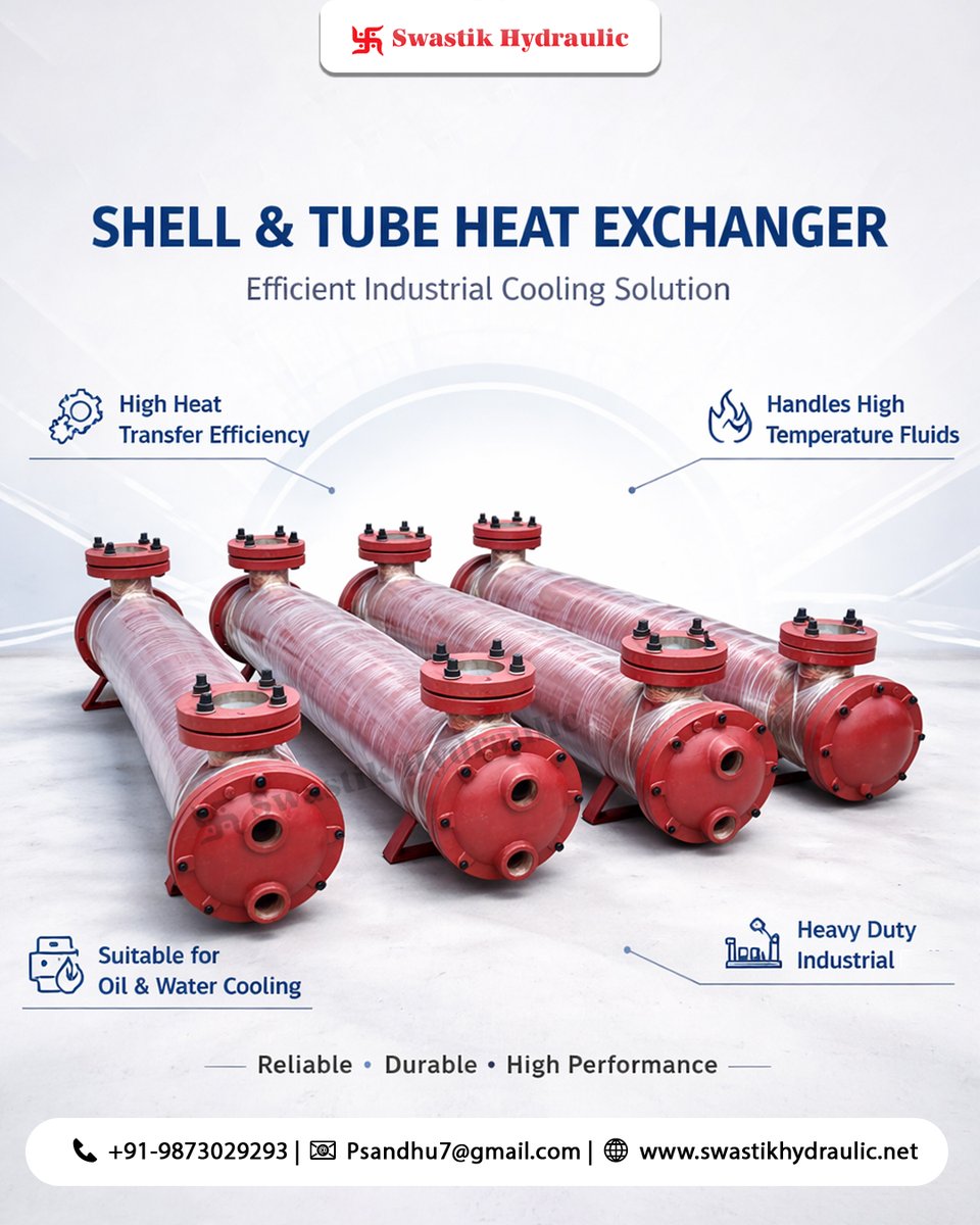 SwastikHyd2012's tweet photo. Swastik Hydraulic presents our Shell &amp; Tube Heat Exchangers, designed to handle the most demanding process conditions.

Phone Number: +91-9873029293
Email: Psandhu7@gmail.com
Website: https://t.co/YRFZiog9SU

#SwastikHydraulic #HeatExchanger #ShellAndTube #IndustrialEngineering https://t.co/Gl60QDHo0x