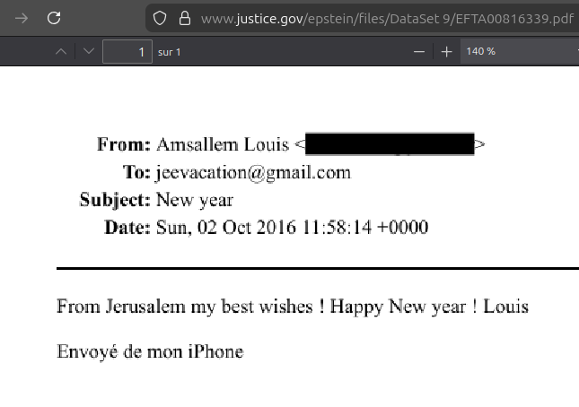 Casimir_Noir's tweet image. Un autre proxy de #JackLang était en contact amical avec #JeffreyEpstein
#LouisAmsallem bras-droit du président de l'IMA (PS Canal historique)
&amp;lt;Amsallem Louis&amp;gt;
to jeevacation@gmail.com
Oct 2, 2016
From #Jerusalem my best wishes ! Happy New year ! Louis
jmail.world/thread/vol0000…