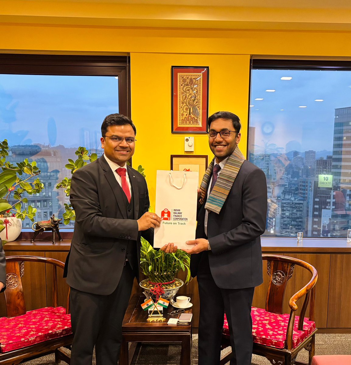 Team IRFC had the privilege of meeting Mr. <a href="/Ninad_India/">Ninad Deshpande</a>, Director General, India Taipei Association, along with the ITA team on the sidelines of the ECB Roadshow in Taipei.

The interaction highlighted IRFC’s efforts to mobilise cost-effective global capital to support India’s