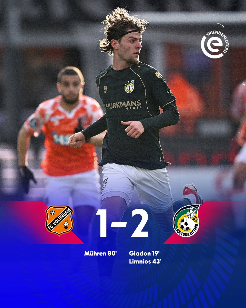 eredivisie's tweet photo. Fortuna Sittard neemt de volle buit mee uit Volendam! 💛
#VOLFOR https://t.co/0w7EkFBy9m