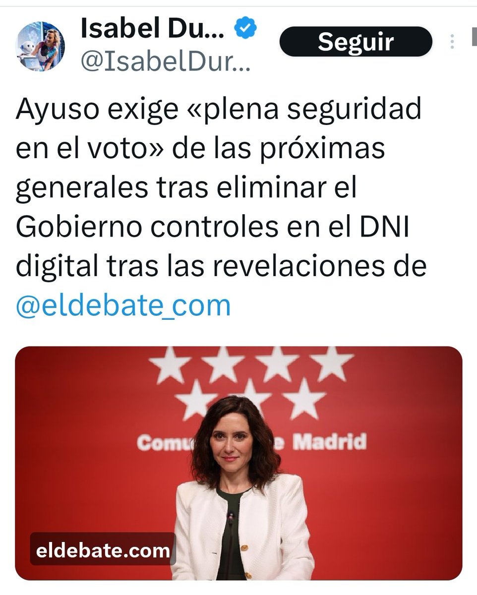 josevico4's tweet photo. Os explico como funciona esto:

Ayuso le encarga un bulo a un medio que vive de sus paguitas, una vez fabricado ella lo comparte y el medio comenta el argumento de la lideresa, la que paga.

Mucha gente no va a contrastar nada y en su mente se va a quedar la sensación de que el gobierno prepara un pucherazo para las próximas elecciones.

En unos meses este tema volverá y esa misma gente ya tendrá en su mente el pucherazo.
En cuanto se acerquen las elecciones esto irá a más.

Si ganan no pasará nada, si pierden, alguien vestido de torero puede asaltar el congreso.
Los viajes a EEUU, a parte de por negocios, es para aprender del mal.
También para desviar de la imputación de su cerebro, MAR.