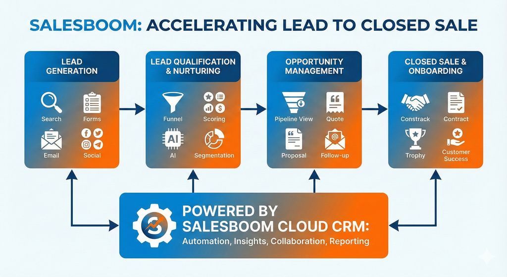 SalesboomCloud's tweet image. Leads don’t become customers by accident.
They convert through a system.

Salesboom connects lead generation, pipeline management, automation, and AI insights to turn sales into a predictable revenue engine.

See how it works: buff.ly/kDLuHvu 

#SalesPipeline #CanadaCRM