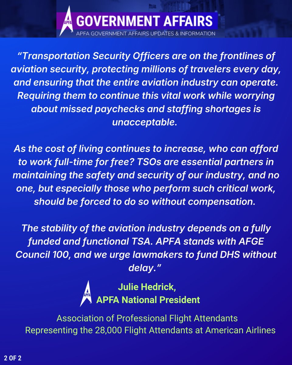 Association of Professional Flight Attendants tweet media