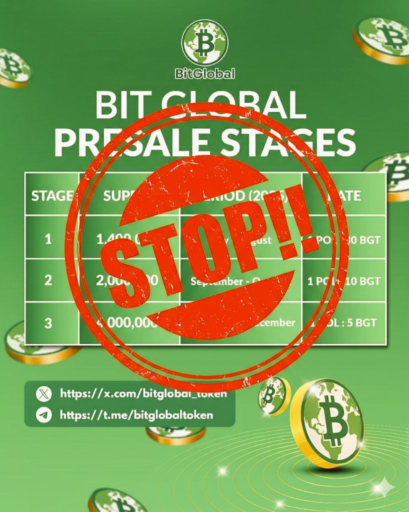 BitGlobal_Token's tweet photo. Attention!!

PRESALE has been completed.
Next, we will enter the closed mainnet phase, or P2P sales between holders (P2P) before BGT is publicly listed on the market.

More info : https://t.co/K2gGFOT1rB https://t.co/ZdWGxqd0Ab