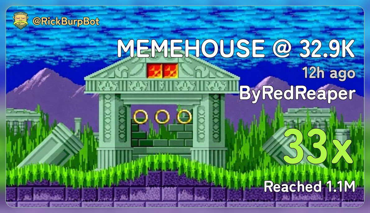 $MEMEHOUSE made a move to over a million marketcap after it was caught <a href="/ByRedReaper/">𝙍𝙀𝘿 𝙍𝙀𝘼𝙋𝙀𝙍</a> at 32.9k marketcap earlier

33x for this one

E93JuGQcHiXZ9upFZWELgvu5QsC9DD1qzkcGhJrpump
